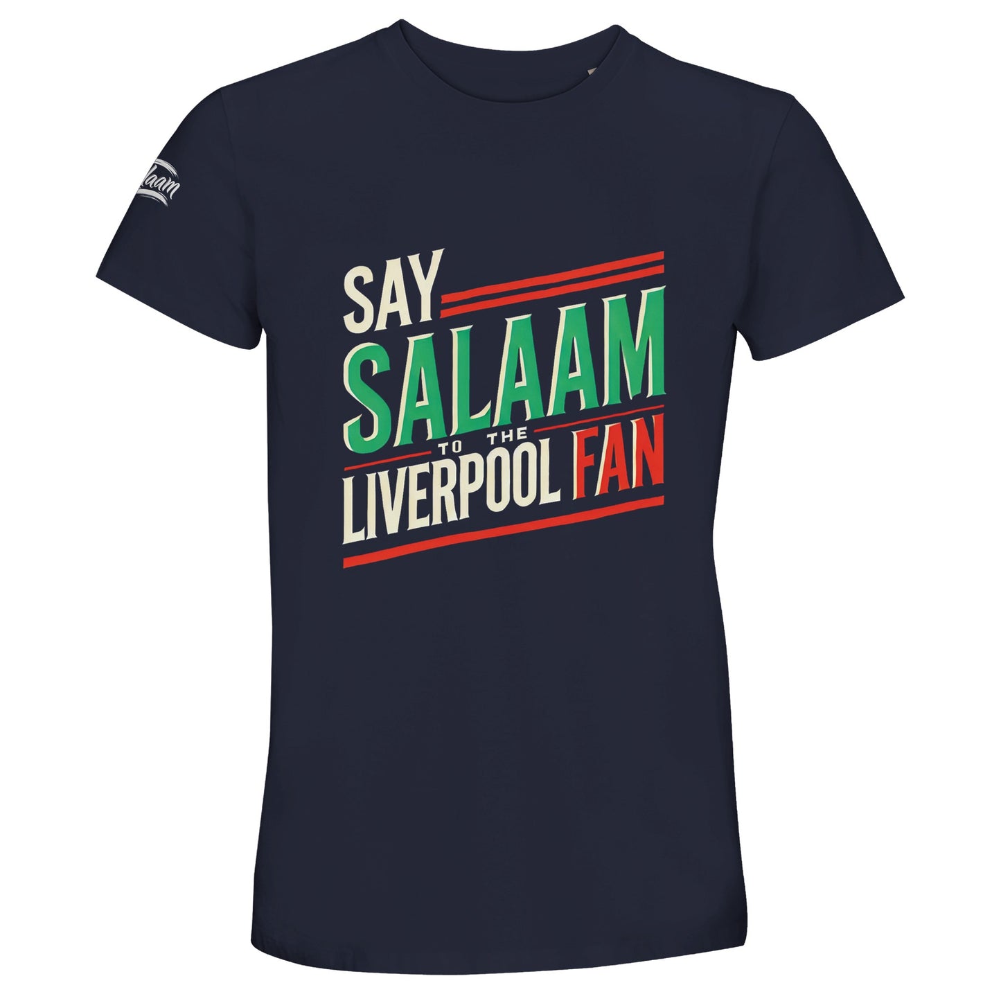 French Navy / Ebony Clay delivers a classic deep blue option for Say Salaam to the Liverpool Fan. Inspired by third kit aesthetics and vintage soccer culture, this comfortable unisex shirt is ideal for Muslims looking for modest, high quality fanwear at an affordable price. Lightweight yet durable, with good reviews for softness and everyday wearability, it’s perfect for watching the match, heading out with your Supporters Group or gifting for Eid. A smart new top for fans who value both faith and football.