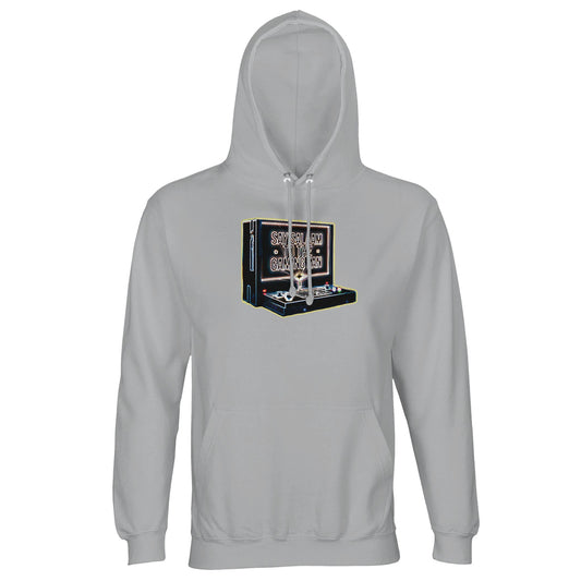 Say Salaam to the Gaming Fan Design #3 light unisex cotton-poly hoodie in Ash. A soft brushed fleece Muslim and Islamic gamer hoodie made from cotton and recycled polyester, offering warmth, comfort and everyday modest streetwear appeal. Designed for peaceful gaming fans who balance console battles with real-life discipline, from late-night tournaments to suhoor score checks. Ideal for Muslim gamers, esporters and faith-conscious streamers who want ethical fashion with Islamic identity & sustainable style.