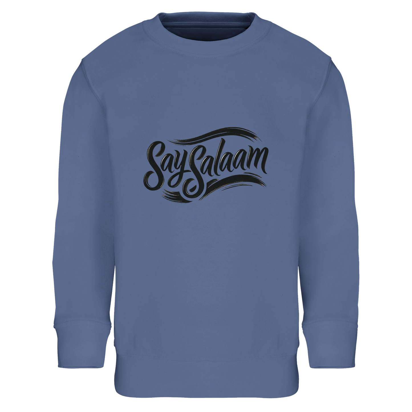 Say Salaam Classic Kids Sweatshirt in Blue, a calm everyday shade that pairs easily with jeans and joggers. Perfect for Muslim parents searching online for a soft, warm and affordable children’s sweatshirt that feels high quality. Designed with a comfortable fit and cosy inner feel for cooler days. Built for daily use with durable construction that holds its shape wash after wash. A practical and stylish kids jumper offering dependable warmth, comfort and excellent value for money.