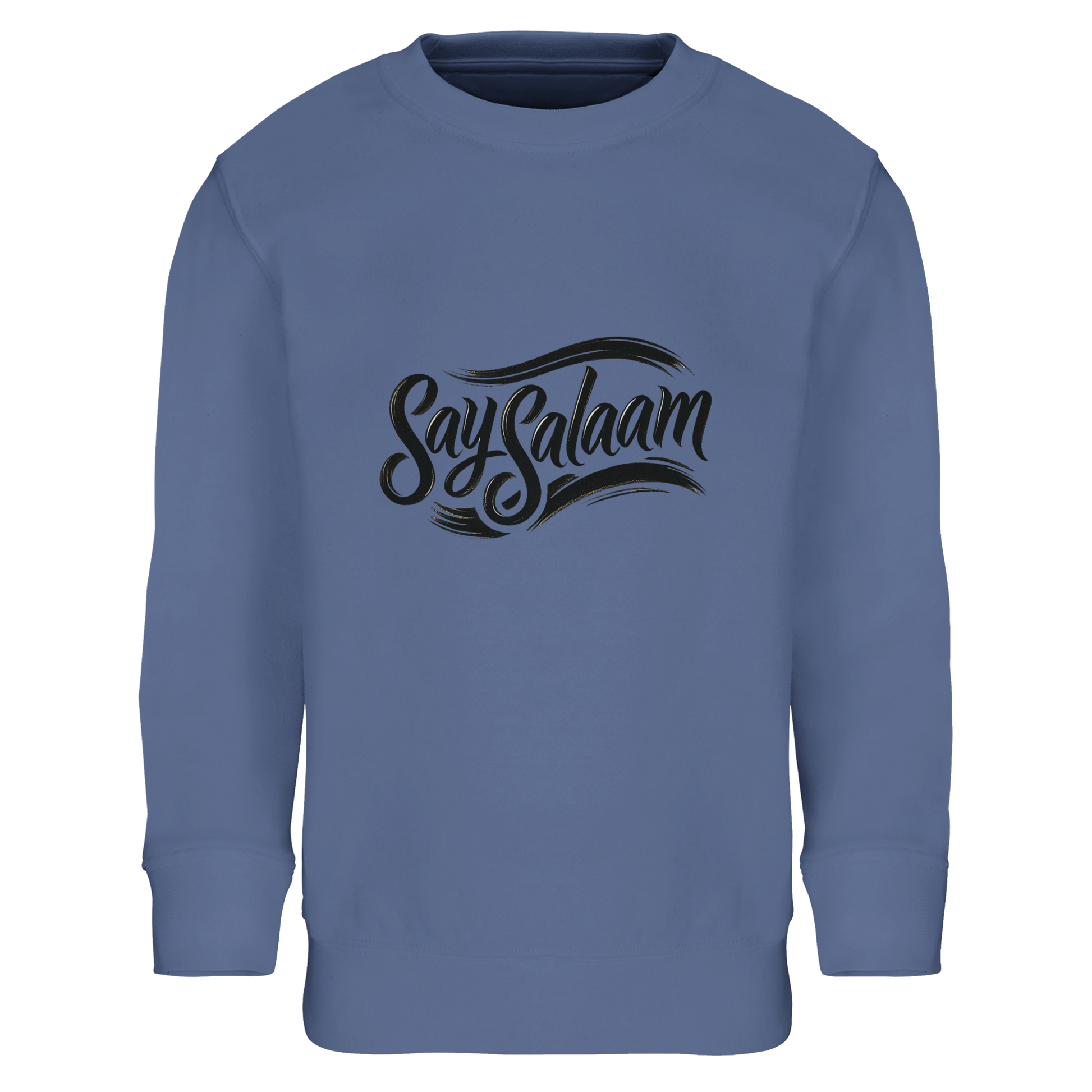 Say Salaam Classic Kids Sweatshirt in Blue, a calm everyday shade that pairs easily with jeans and joggers. Perfect for Muslim parents searching online for a soft, warm and affordable children’s sweatshirt that feels high quality. Designed with a comfortable fit and cosy inner feel for cooler days. Built for daily use with durable construction that holds its shape wash after wash. A practical and stylish kids jumper offering dependable warmth, comfort and excellent value for money.