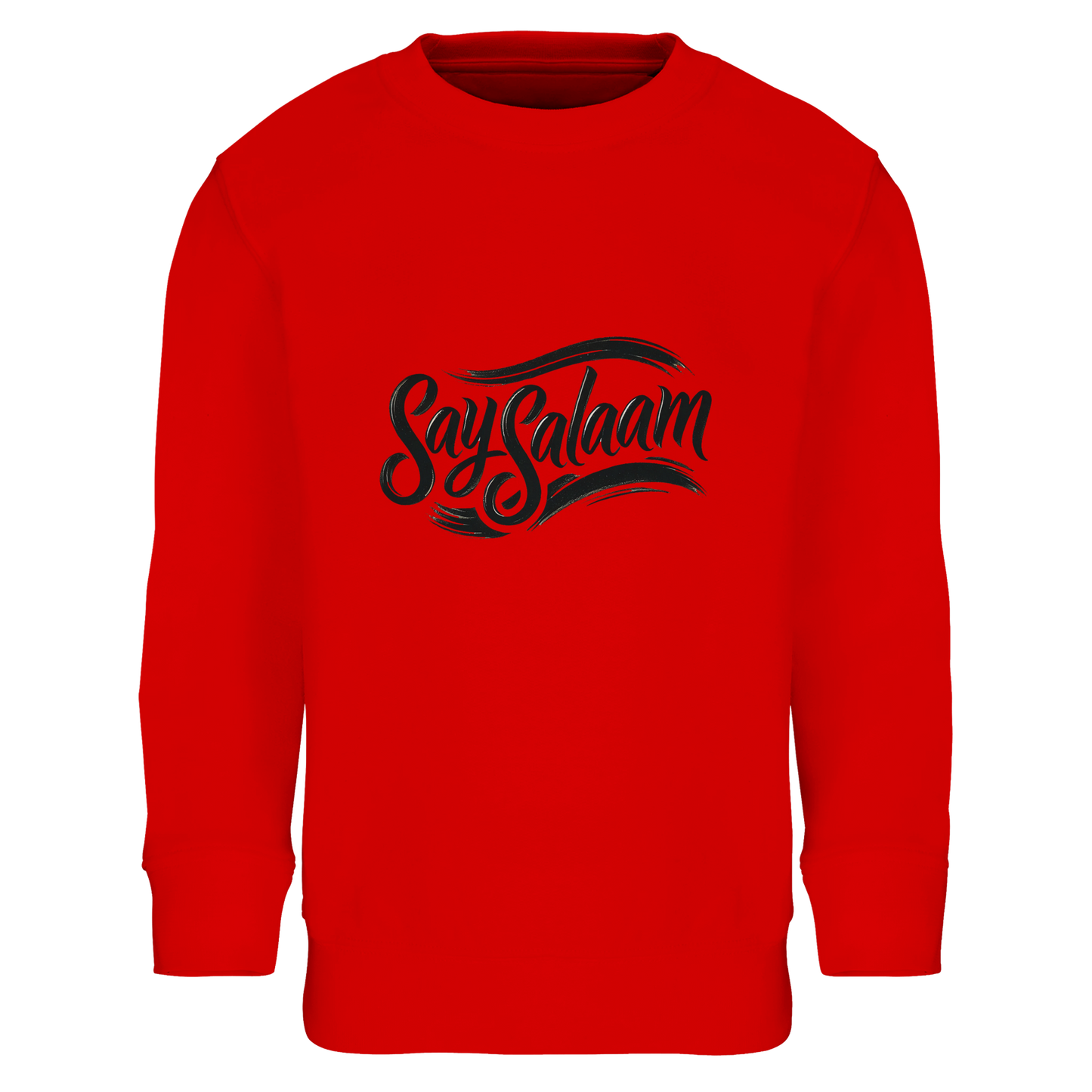 Say Salaam Classic Kids Sweatshirt in Bright Red, a bold vibrant shade that adds Muslim energy to any outfit. Designed for parents searching for a warm, soft and affordable kids sweatshirt that still feels well made and durable. The cosy interior offers dependable warmth for autumn and winter, while the relaxed shape supports active play. A high quality everyday jumper ideal for school and casual wear. Comfortable, practical and excellent value, making it a reliable cold weather essential.
