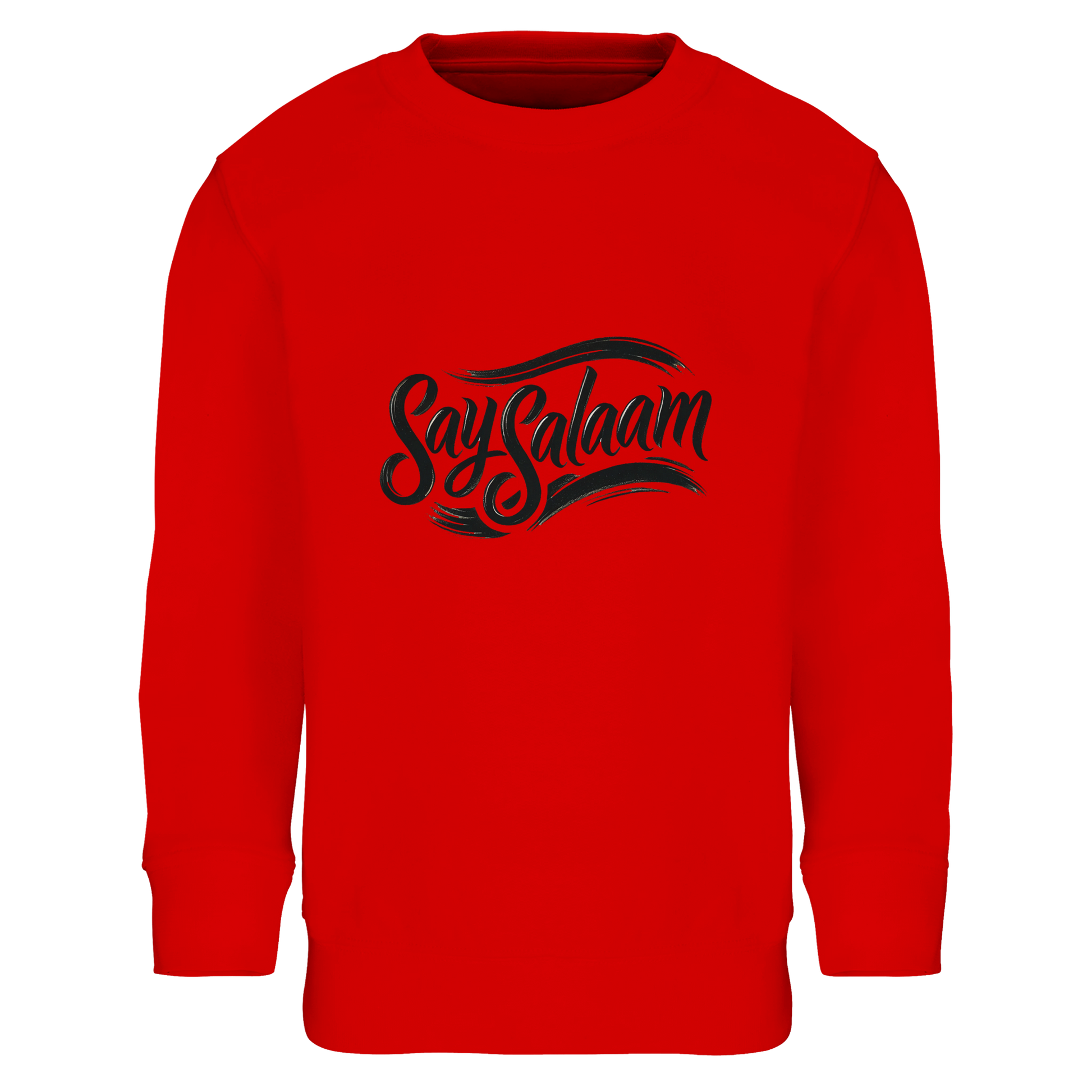 Say Salaam Classic Kids Sweatshirt in Bright Red, a bold vibrant shade that adds Muslim energy to any outfit. Designed for parents searching for a warm, soft and affordable kids sweatshirt that still feels well made and durable. The cosy interior offers dependable warmth for autumn and winter, while the relaxed shape supports active play. A high quality everyday jumper ideal for school and casual wear. Comfortable, practical and excellent value, making it a reliable cold weather essential.