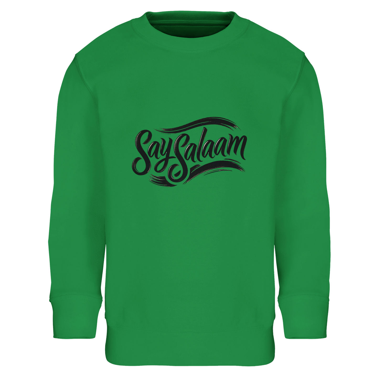 Say Salaam Classic Kids Sweatshirt in Kelly Green, a bold fresh green that stands out while staying practical. Designed for Muslim shoppers searching for a durable, warm and comfortable kids sweatshirt at a competitive price. The cosy inner feel provides reliable warmth, while the relaxed cut supports active movement throughout the day. A high quality children’s jumper ideal for school, outdoor play and casual outfits. A dependable winter essential offering strong comfort, long wear and great value.