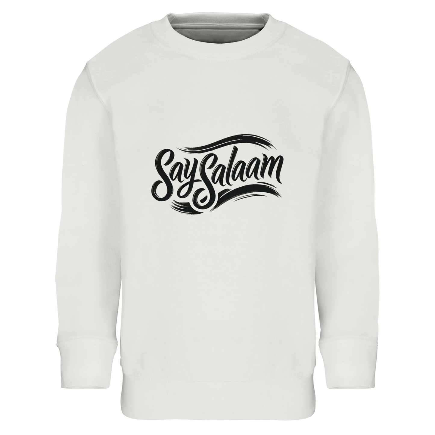 Say Salaam Classic Kids Sweatshirt in White, a clean bright white shade that works with everything. Designed for Muslim parents searching for a warm, comfortable sweatshirt at an affordable price with quality. Soft inner feel keeps children cosy during cooler days, while the relaxed fit allows easy movement for school, play and Salah times. Durable stitching and a premium finish give it a high quality look and feel. A practical winter essential for comfort, value and long lasting wear.