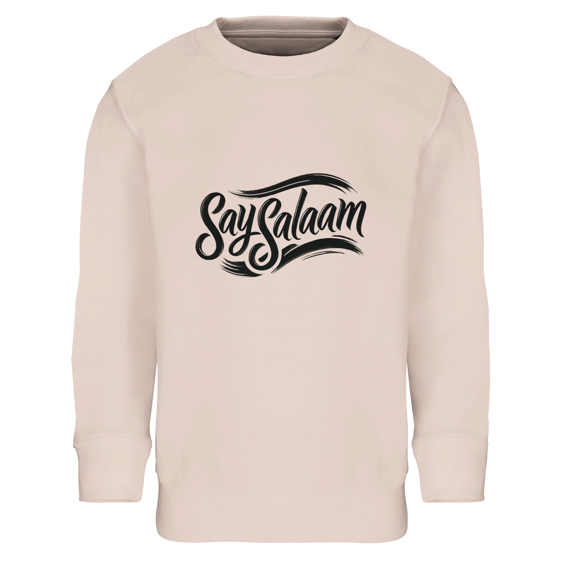 Say Salaam Classic Kids Sweatshirt in Creamy Pink, a soft blush shade that feels gentle and modern. Perfect for Muslim parents looking for a warm sweatshirt that combines comfort, durability and an affordable price. The relaxed fit makes it easy to layer over tees, while the soft interior keeps boys and girls cosy during autumn and winter. A high quality everyday jumper designed for school, travel and play. Comfortable, easy to care for and built to last, making it a smart value choice.