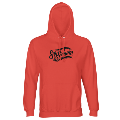 Pop Orange / Jasper / Faded Red Say Salaam Classic part-recycled unisex hooded top with a bold black ‘Say Salaam’ script logo across the chest, delivering high contrast and a punchy colourway that stands out while staying modest. This is Muslim clothing with streetwear energy — a branded piece for everyday wear, layering, and casual fits. A warm hooded jumper with brushed comfort and a solid, good-value option from an Islamic shop, built for people searching modest wear and clothes Muslims wear.