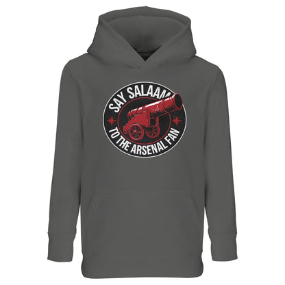 Say Salaam to the Arsenal Fan Design #1 Part-Recycled Cotton-Poly Kids Hoodie – Grey Melange / Classic Athletic Grey Blend with red-and-black Arsenal graphic. Soft brushed fleece gives comfort through school, prayer and play. For young Gooners tracking fixtures, Premier League tables and W.F.C. updates, this jumper honours Henry and Wright while reflecting Arteta’s modern Gunners. A sustainable, faith-friendly hoodie for kids who love Arsenal’s Champions League ambition and eco-conscious supporter style.