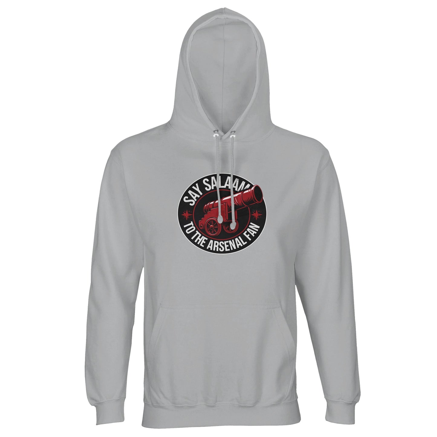 Say Salaam to the Arsenal Fan Design #1 Part-Recycled Unisex Cotton-Poly Hoodie – Ash / Urban Grey with crisp red and black Arsenal typography. The soft fleece and recycled cotton-poly blend offer warmth through salah, travel, and weekend games. Ideal for modest football fans tracking Arsenal W.F.C. fixtures, transfer news, standings, and ticket sales. A faith-friendly, sustainable jumper echoing Arsenal shop style and streetwear comfort for conscious Gunners everywhere.