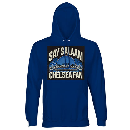 Say Salaam to the Chelsea Fan Design #1 Part-Recycled Cotton-Poly Hoodie – Royal Blue / Dark Midnight Blue. As close as it gets to classic Chelsea, with none of the commercial clutter. This fan-first hooded top is crafted from sustainable materials and designed with modesty in mind. Whether you’re tuning in from Lagos, Kerala, Abu Dhabi or catching the second half after tarawih, this iconic colourway matches the moment. For Stamford Bridge supporters who honour both their roots and their rituals.