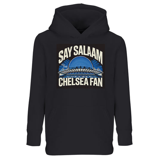 Say Salaam to the Chelsea Fan Design #1 Part-Recycled Cotton-Poly Kids Hoodie – Black / Deep Black / Zeus. Built for young believers in blue, this cosy, long-sleeved jumper blends masjid-friendly modesty with Stamford Bridge flair. Ethical production meets sporty comfort, making it perfectly priced for school runs, prayers, or cheering on the world champions in SW6. Cole Palmer and Levi Colwell would surely be warm in them. A must-have for Muslim footy followers showing pride from pitchside to prayer hall.