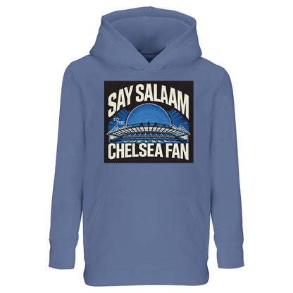 Say Salaam to the Chelsea Fan Design #1 Part-Recycled Cotton-Poly Kids Hoodie – Blue / Marble Blue / Blue-Grey / Waikawa Grey. This affordable, breathable, ethically made hooded sweatshirt carries Chelsea pride in every jumper stitch, pairing soft recycled cotton-poly comfort with a design modest enough for prayer mat Salah yet bold enough for home and away matchday. Perfect for young Islam-loving fans balancing faith, fun, and football, from SW6 terraces to after-school kickabouts.