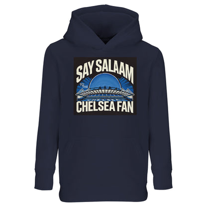 Say Salaam to the Chelsea Fan Design #1 Part-Recycled Cotton-Poly Kids Hoodie – French Navy / Ebony Clay. A dark, refined base lets the Chelsea design pop while keeping it modest for Muslim youth supporters. With recycled materials, all-day comfort, and faith-friendly coverage, this hoodie bridges stadium style and community spirit for young fans committed to both their team and their deen. Boys and girls will love this because it can be worn with hijabs, thobes and all the other cool clothes.