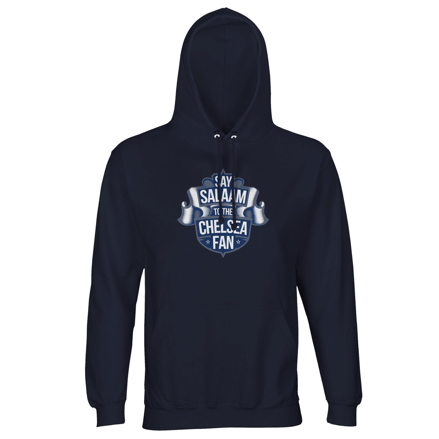 French Navy / Ebony Clay Say Salaam to the Chelsea Fan hoodie is a natural choice for Muslim Blues. Warm, comfortable and high quality, it’s made for modest daily wear at a cheap price point fans search for online. Frequently highlighted in reviews for softness and durability, it pairs easily with a new kit, third strip or vintage soccer aesthetic. A strong alternative to a standard shirt sponsor top from the store, this unisex hooded layer makes a meaningful Supporters Group gift for Eid or away fixtures.