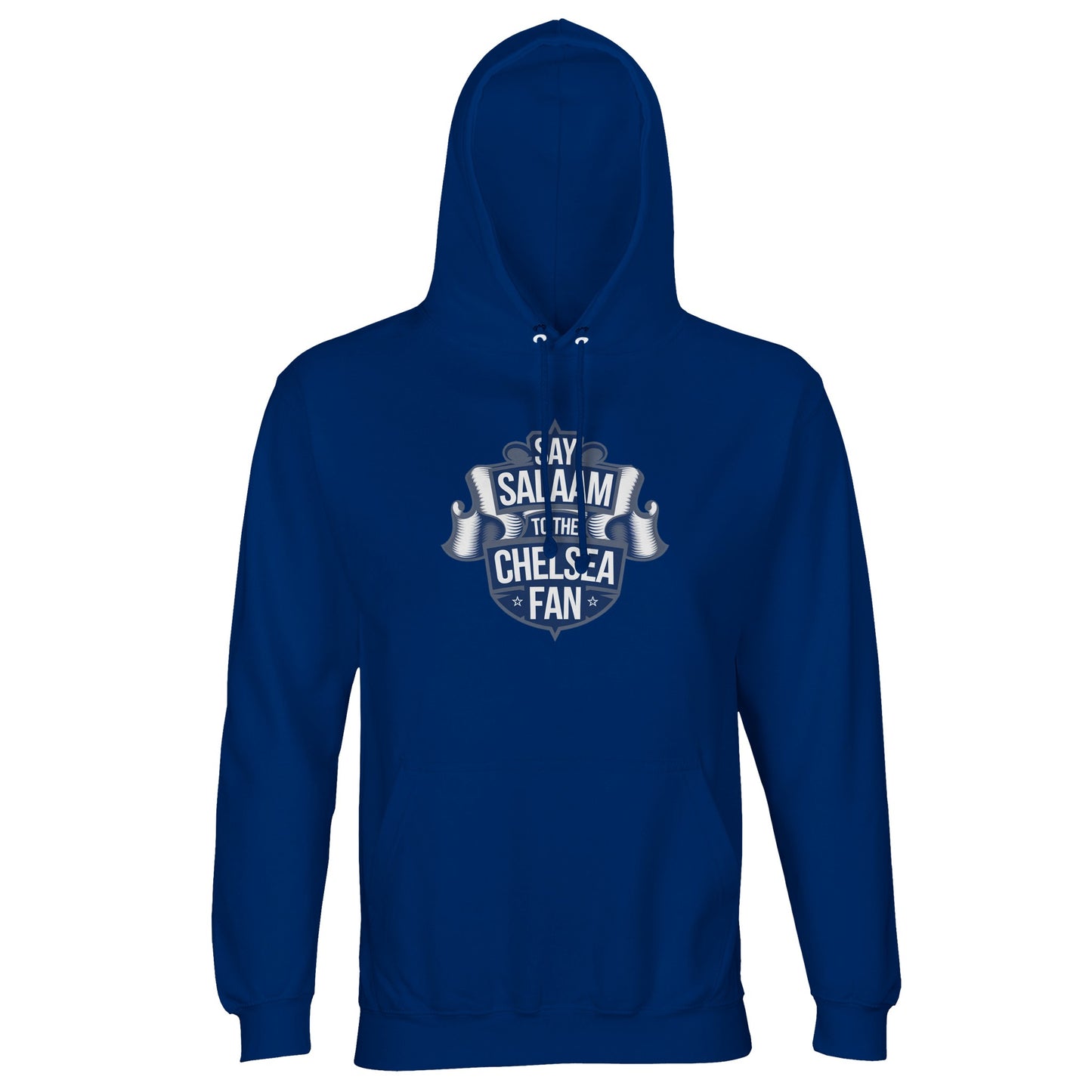 Clean and versatile Royal Blue / Dark Midnight Blue Say Salaam to the Chelsea Fan hoodie, ideal for Muslim Chelsea fans seeking a modest, high quality layer at a cheap price. Comfortable and warm, not heavy, it suits everyday wear, away travel and EPL match nights. Rated well in reviews for fit and durability, it’s a practical non Megastore choice for those searching online stores for an affordable vintage unisex hooded sweatshirt that still looks premium. A thoughtful Eid gift for Muslim supporters.