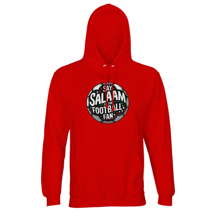 Bright Red / Rosso Corsa Say Salaam to the Football Fan Design #1 unisex hoodie delivering maximum contrast between the bold red base and the circular football graphic with Salaam text. The colour recalls matchday kits and terrace energy, giving the print extra presence. Crafted from cotton and recycled polyester fleece, it works as expressive Muslim clothing, modest apparel for football supporters, and warm Islamic wear that blends passion, faith, and sport. This is what Muslims wear.