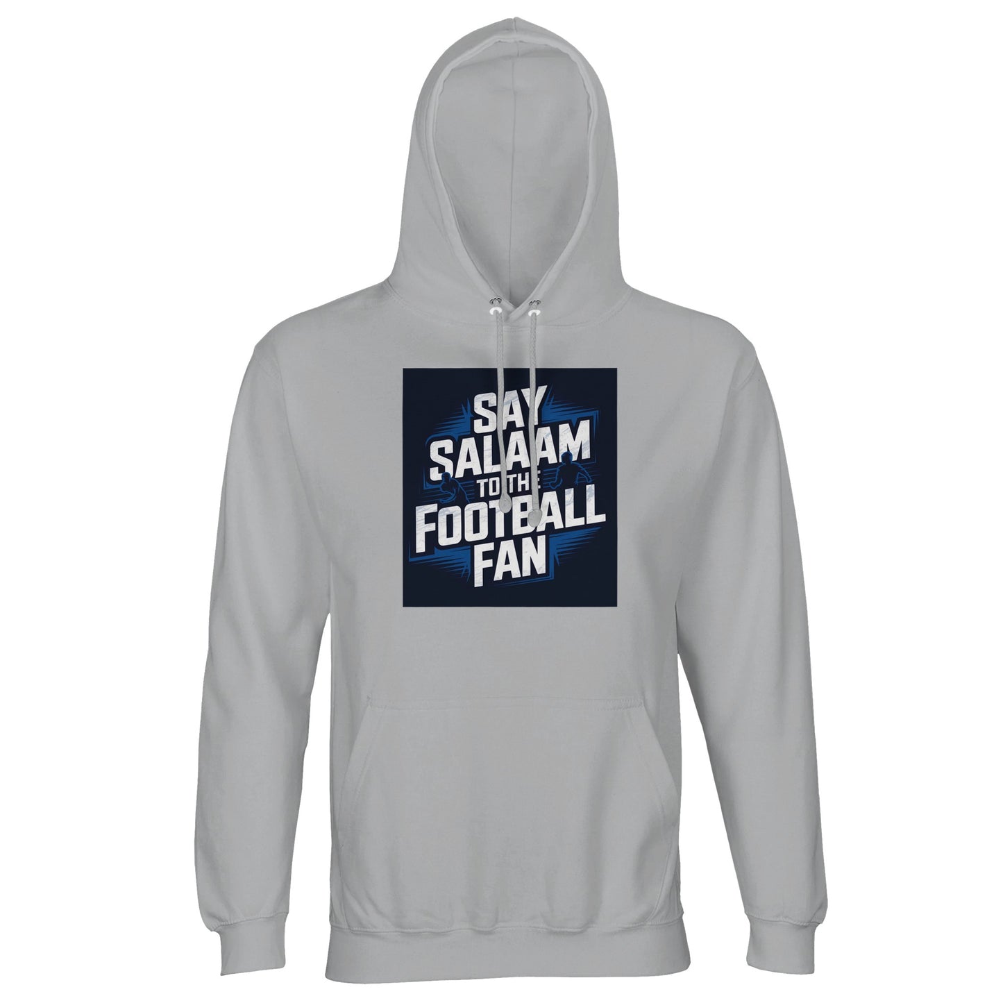 Ash / Silver Chalice Say Salaam to the Football Fan hoodie for men and women, light cotton-poly blend with clean stadium football artwork. Created for modest Muslim wear and relaxed street style, suitable for adult fans watching matches, travelling to games, or wearing club-neutral fan clothing. Unisex fit in sizes XS to 4XL & 5XL. A practical football hoodie for supporters following teams, leagues, and FCs, shopping for new apparel at a fair price, or gifting football fans who prefer understated colours.