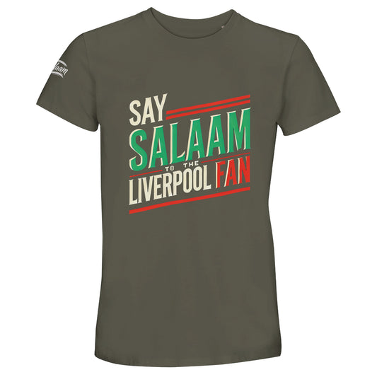 Army / Fuscous Grey gives Say Salaam to the Liverpool Fan a rugged, away-kit inspired tone with subtle vintage energy. Designed for Muslims who want modest everyday soccer style, this unisex top blends comfort, identity and club pride at a cheap price point fans appreciate. Soft, high quality and praised in reviews for its relaxed fit, it works for match days, casual wear or layering under a hoodie. A thoughtful Supporters Group gift for Eid or a new addition to any FC fan wardrobe.