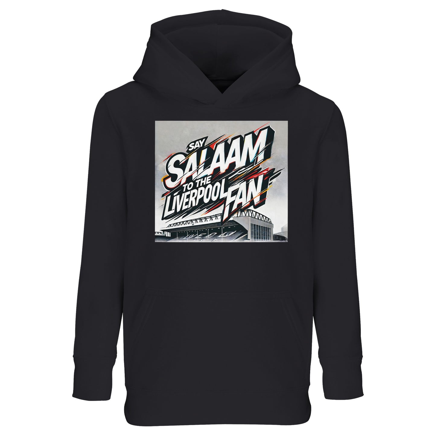 Black / Zeus Say Salaam to the Liverpool Fan hoodie is a bold, everyday option. Designed for young Muslims who love soccer and club culture, this comfortable kids top blends modest style with classic Reds energy. Warm, soft and easy to wear, it’s ideal for school, match days or casual weekends. Parents searching for high quality, affordable fanwear with good reviews for durability and fit will love this choice. A thoughtful Eid gift or Supporters Group present for the next generation of Liverpool fans.