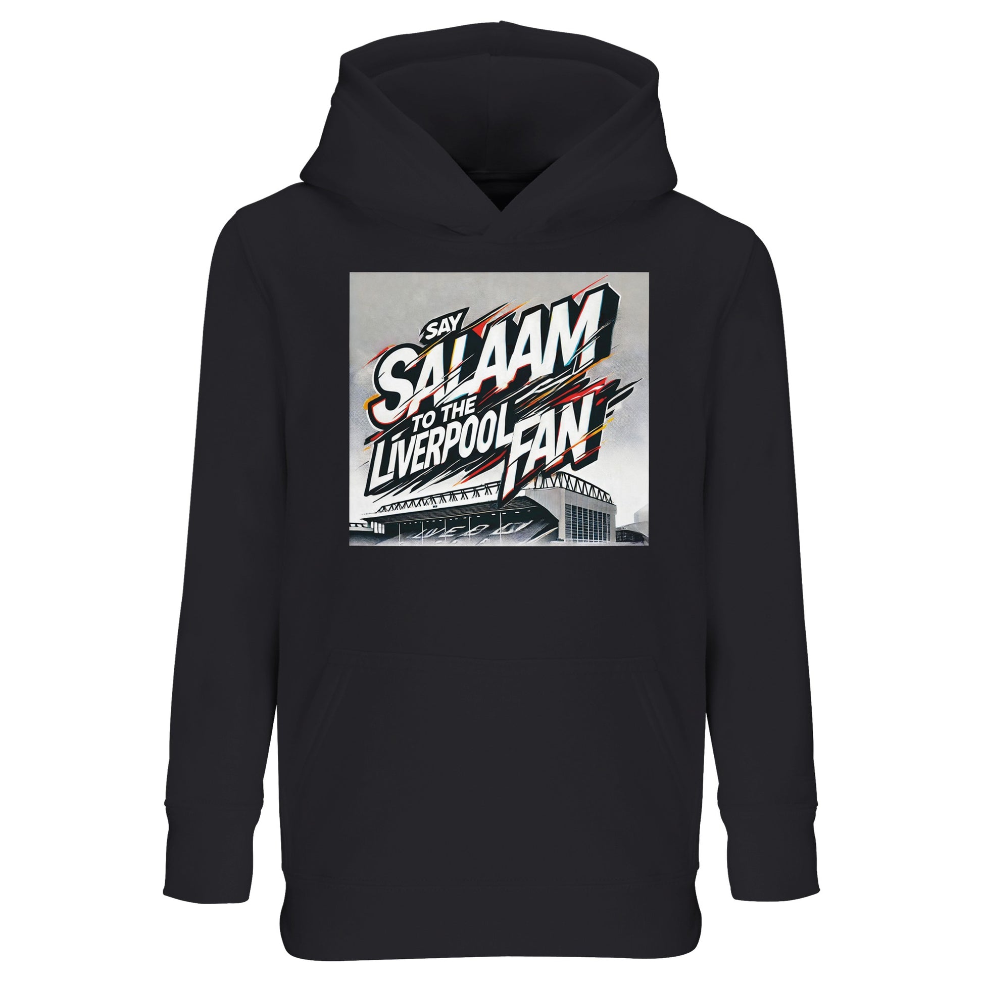 Black / Zeus Say Salaam to the Liverpool Fan hoodie is a bold, everyday option. Designed for young Muslims who love soccer and club culture, this comfortable kids top blends modest style with classic Reds energy. Warm, soft and easy to wear, it’s ideal for school, match days or casual weekends. Parents searching for high quality, affordable fanwear with good reviews for durability and fit will love this choice. A thoughtful Eid gift or Supporters Group present for the next generation of Liverpool fans.