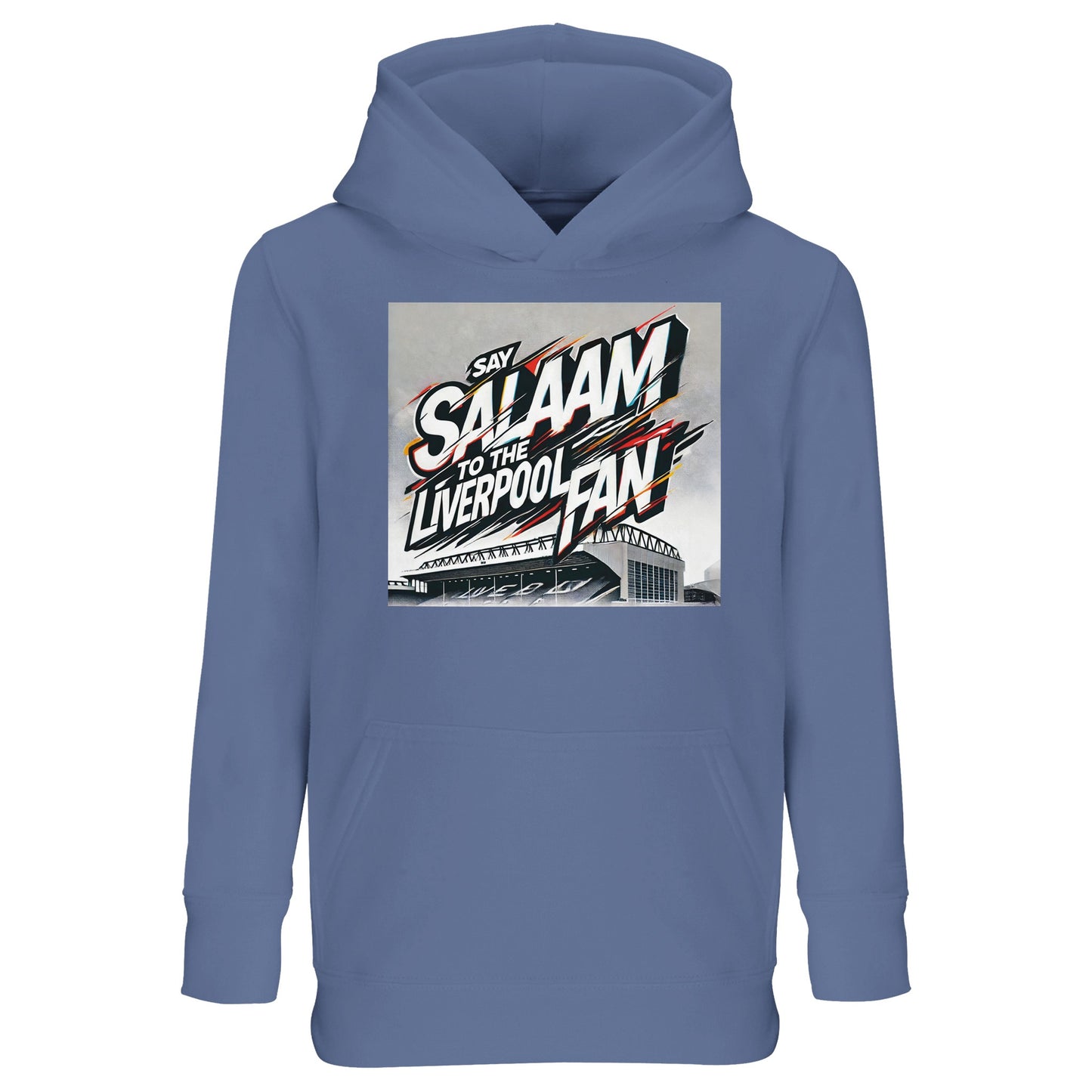 Blue / Royal-inspired tone brings a fresh take to Say Salaam to the Liverpool Fan. This kids hoodie offers warm, comfortable everyday wear for Muslim children who want to show their soccer pride in a modest way. Praised for softness and reliable sizing, it’s a high quality option at a cheap price point families value. Perfect for layering in cooler weather, wearing to matches or gifting at Eid. A new favourite FC top for young Supporters Group members.