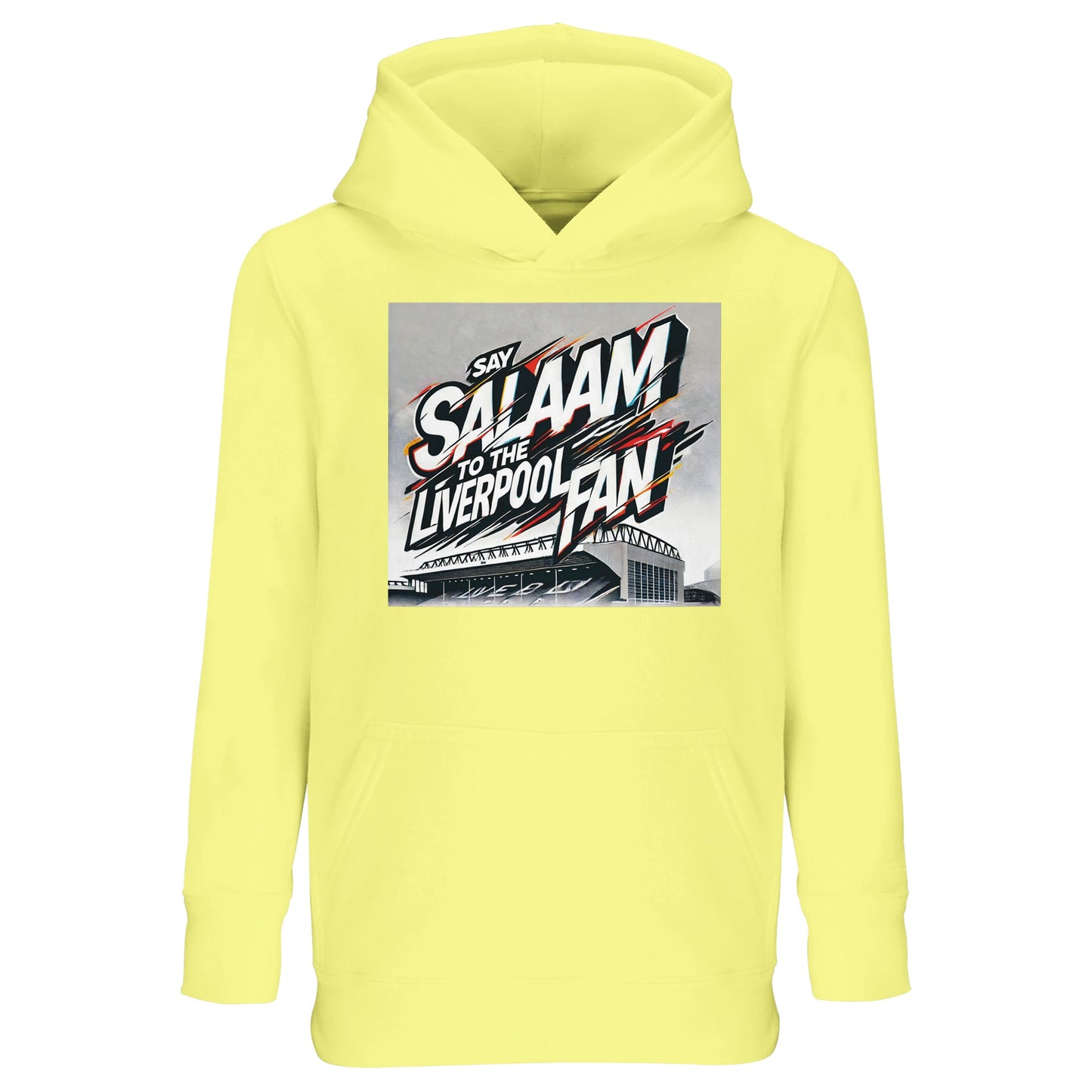 Light Yellow / Lemon Chiffon brings a bright, playful tone to Say Salaam to the Liverpool Fan. Designed for Muslim children who love soccer and community, this soft and warm hoodie offers high quality comfort at an affordable price. Great for layering, school days or match viewing with family and Supporters Group friends. A cheerful Eid gift and a fresh addition to any young FC fan’s collection.