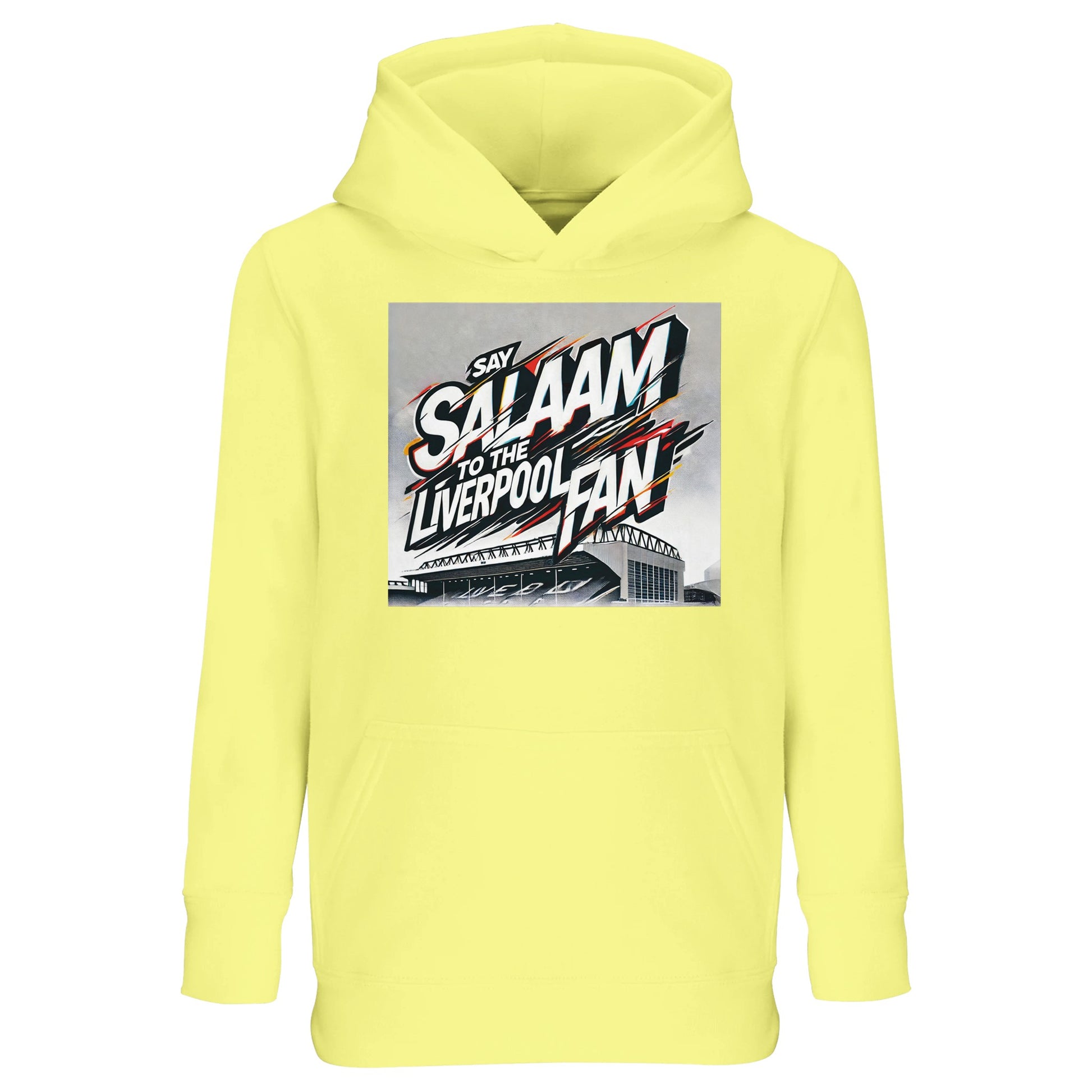 Light Yellow / Lemon Chiffon brings a bright, playful tone to Say Salaam to the Liverpool Fan. Designed for Muslim children who love soccer and community, this soft and warm hoodie offers high quality comfort at an affordable price. Great for layering, school days or match viewing with family and Supporters Group friends. A cheerful Eid gift and a fresh addition to any young FC fan’s collection.