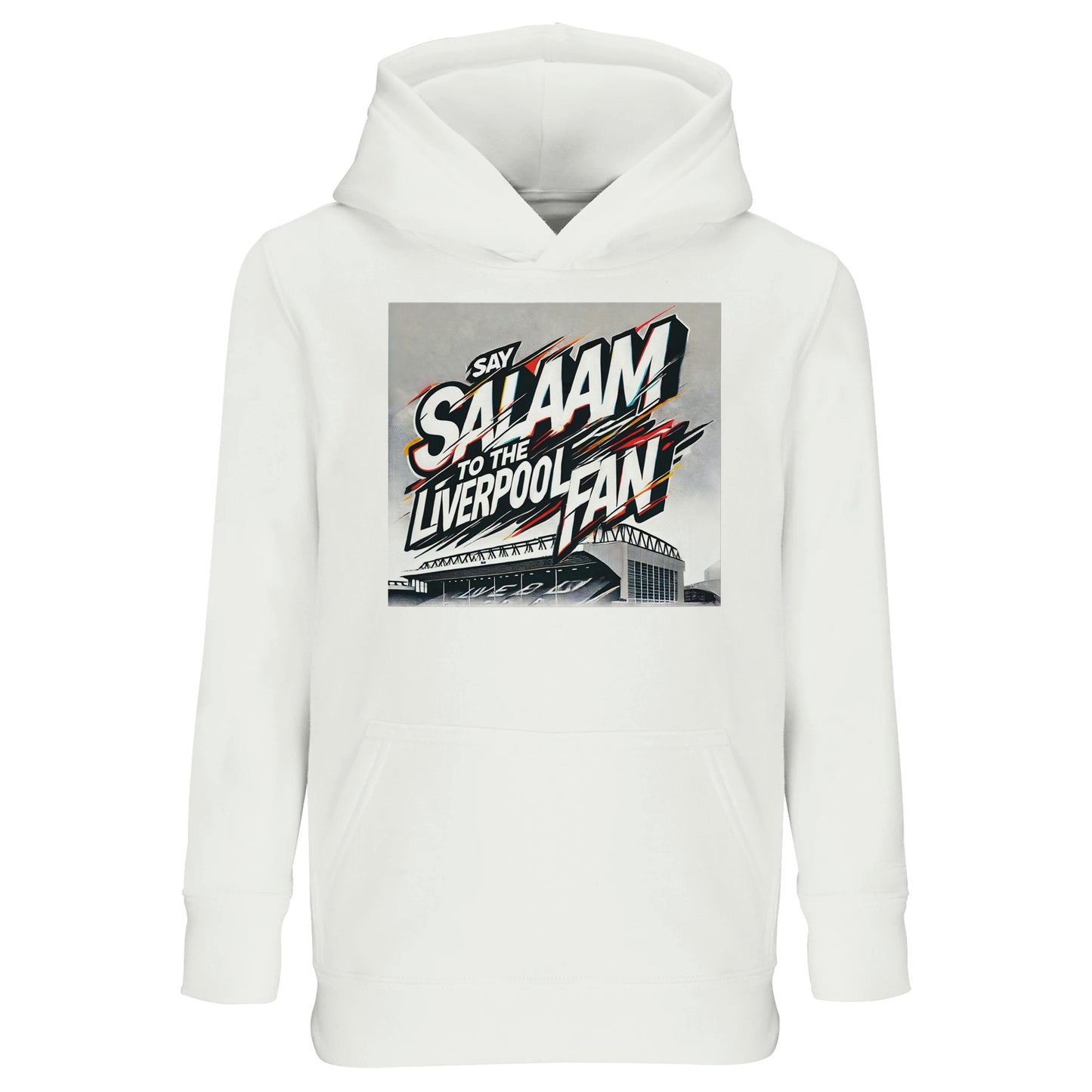 White / Platinum offers a clean, classic backdrop for Say Salaam to the Liverpool Fan. This kids hoodie blends modest Muslim identity with everyday soccer style in a comfortable, warm design. Parents searching for high quality, cheap price fanwear with positive reviews for softness and fit will value this option. Ideal for layering, gifting at Eid or wearing to matches. A timeless new FC piece for young Supporters Group supporters.