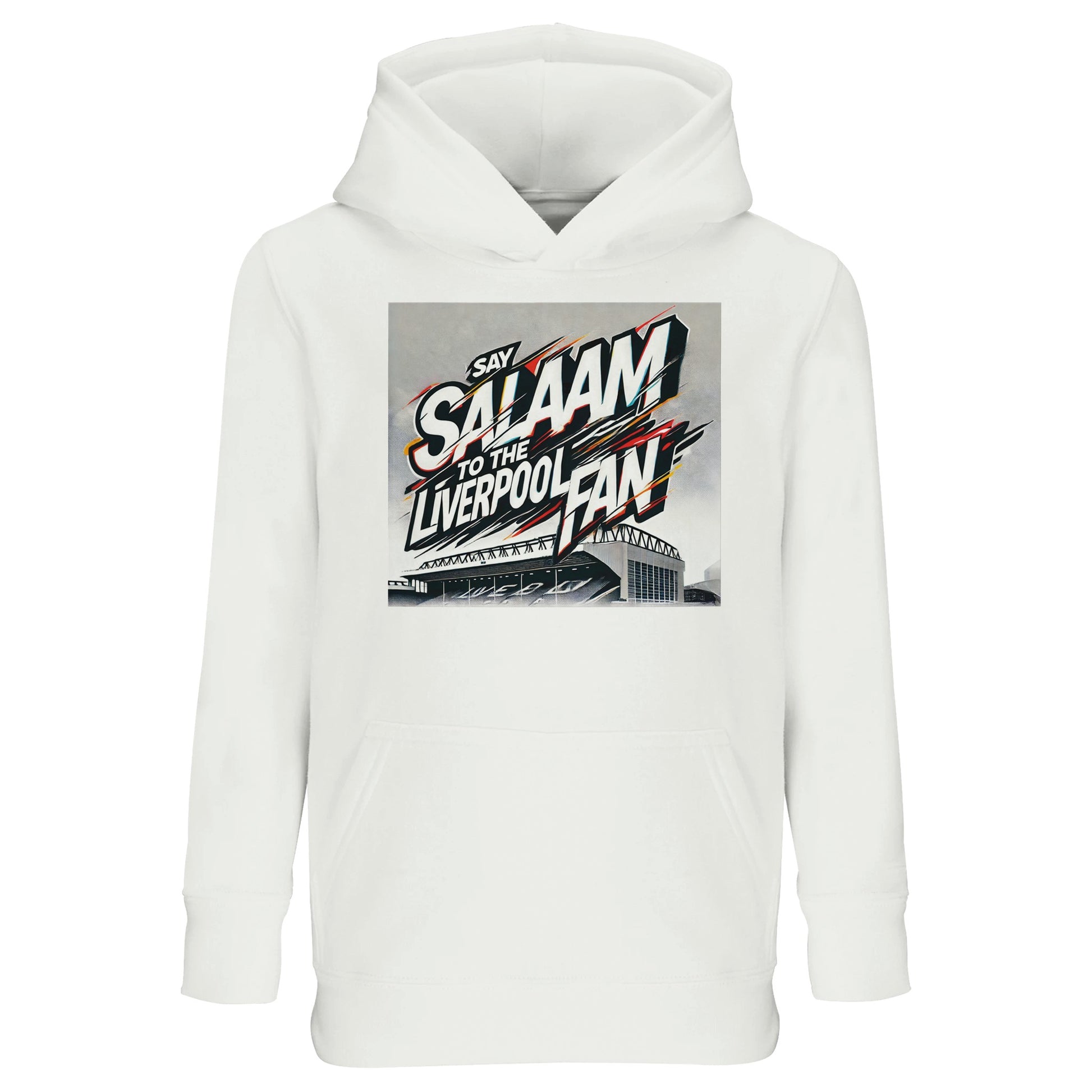 White / Platinum offers a clean, classic backdrop for Say Salaam to the Liverpool Fan. This kids hoodie blends modest Muslim identity with everyday soccer style in a comfortable, warm design. Parents searching for high quality, cheap price fanwear with positive reviews for softness and fit will value this option. Ideal for layering, gifting at Eid or wearing to matches. A timeless new FC piece for young Supporters Group supporters.