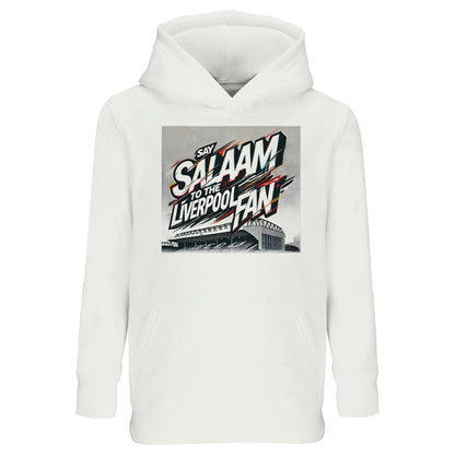 White / Platinum offers a clean, classic backdrop for Say Salaam to the Liverpool Fan. This kids hoodie blends modest Muslim identity with everyday soccer style in a comfortable, warm design. Parents searching for high quality, cheap price fanwear with positive reviews for softness and fit will value this option. Ideal for layering, gifting at Eid or wearing to matches. A timeless new FC piece for young Supporters Group supporters.