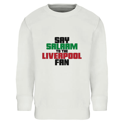 Say Salaam to the Liverpool Fan Original Part-Recycled Cotton-Poly Kids Sweatshirt – White / Platinum featuring bold, text-based design in Black, La Salle Green and Brown Red. This children’s streetwear-style jumper celebrates the Reds – from Anfield chants to the 2019 Champions League win. For young fans checking scores, following Mo Salah’s stats, or learning the anthem — whether watching live, replaying highlights, or scrolling team news between prayer times at mosques like Al Rahma.