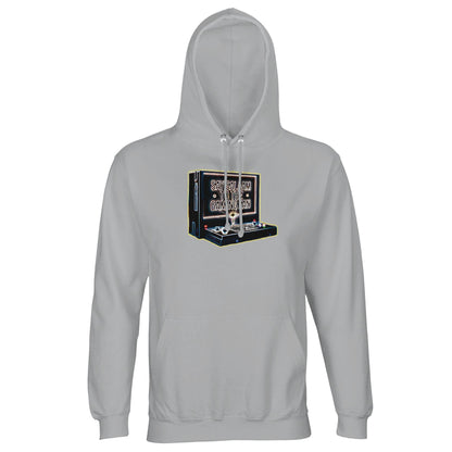 Say Salaam to the Gaming Fan Design #3 light unisex cotton-poly hoodie in Ash. A soft brushed fleece Muslim and Islamic gamer hoodie made from cotton and recycled polyester, offering warmth, comfort and everyday modest streetwear appeal. Designed for peaceful gaming fans who balance console battles with real-life discipline, from late-night tournaments to suhoor score checks. Ideal for Muslim gamers, esporters and faith-conscious streamers who want ethical fashion with Islamic identity & sustainable style.