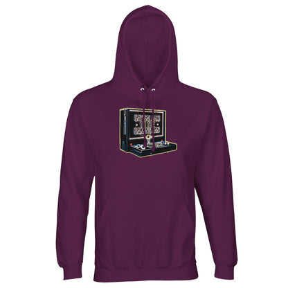 Say Salaam to the Gaming Fan Design #3 Islamic Muslim gaming hoodie jumper in Astral Purple / Wine Berry / Reddish Magenta. Crafted from part-recycled cotton-poly fleece with a brushed interior, ribbed hem and lined hood, this Islamic streetwear hoodie supports long gaming sessions in comfort. Designed for Muslim console players, it reflects multiplayer culture across PC, PlayStation and Xbox platforms. A distinctive Islamic gamer jumper at a good price for FIFA, Call of Duty matches and online tournaments.