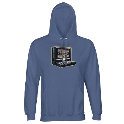 Say Salaam to the Gaming Fan Design #3 Islamic Muslim gaming hoodie jumper in Blue / Marble Blue / Blue-Grey / Waikawa Grey. Featuring a part-recycled cotton-poly blend, brushed fleece warmth and a lined hood with ribbed hem, this Muslim gaming hoodie balances modest Islamic style with esports edge. Designed for console culture, online multiplayer and PC competition, it suits streaming nights. A reliable Islamic jumper at a good price for PlayStation, Xbox, FIFA, Call of Duty and everyday gamer streetwear.