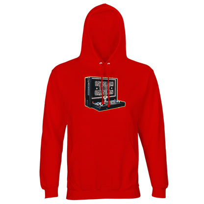 Say Salaam to the Gaming Fan Design #3 Islamic Muslim gaming hoodie jumper in Bright Red / Rosso Corsa. Made with a comfortable cotton-poly fleece blend and brushed interior, this Islamic gaming hoodie offers ribbed cuffs, a lined hood & a structured fit for everyday wear. Perfect for Muslim gamers active in esports tournaments, multiplayer lobbies and streaming setups, it pairs bold colour with console energy. A warm Islamic jumper at a good price for PlayStation, Xbox, FIFA, Call of Duty & online gaming.