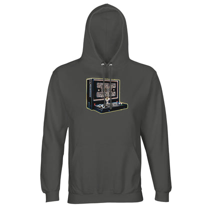 Say Salaam to the Gaming Fan Design #3 Islamic Muslim gaming hoodie jumper in Charcoal Melange / Black Cow. This part-recycled cotton-poly fleece hoodie features a soft brushed interior, ribbed trims and a lined hood for warmth in gaming. Designed for Muslim esports fans and console players across PlayStation, Xbox and PC platforms, it combines Islamic streetwear identity with modern gaming culture. A durable jumper at a good price, ideal for streaming, multiplayer, FIFA leagues and Call of Duty battles.