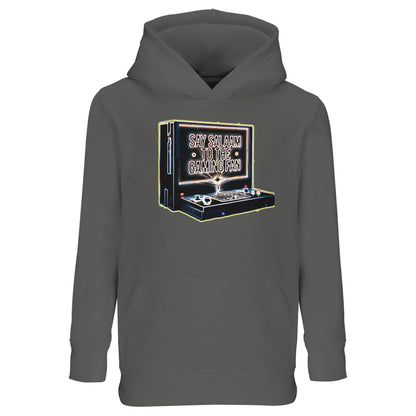 Grey Melange / Heather Grey / Marl Grey / Classic Athletic Grey Blend – Say Salaam to the Gaming Fan Design #3 Part-Recycled Cotton-Poly Kids Hoodie in Grey Melange / Heather Grey / Marl Grey / Classic Athletic Grey Blend. A versatile Muslim and Islamic hoodie for young gaming fans. Crafted from cotton and recycled polyester with brushed fleece for warmth and everyday durability. Ideal for school, weekend matches, youth gaming nights and community events, reflecting esports culture & positive Islamic spirit