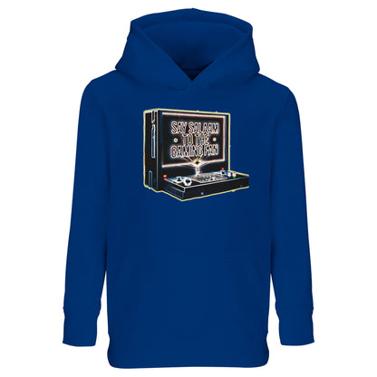 Royal Blue / Dark Midnight Blue – Say Salaam to the Gaming Fan Design #3 Part-Recycled Cotton-Poly Kids Hoodie in Royal Blue / Dark Midnight Blue. A standout Muslim and Islamic hoodie for ambitious young gamers. Constructed from cotton and recycled polyester with brushed fleece for lasting comfort and durability. Ideal for esports clubs, school tournaments, masjid programmes and family events, merging modest streetwear, console gaming pride and positive Islamic character.